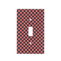 Coral and navy checkerboard pattern