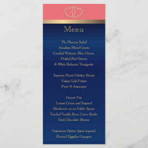 Coral and Navy Gold Hearts - Menu
