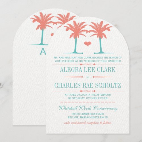 Coral and Turquoise Beach Typography Invite