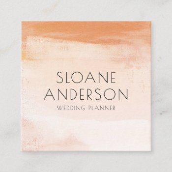 Coral And Peach Watercolor Wash Business Card by ModernMatrimony at Zazzle