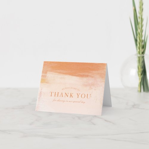 Coral and Peach Watercolor Wash Thank You Card
