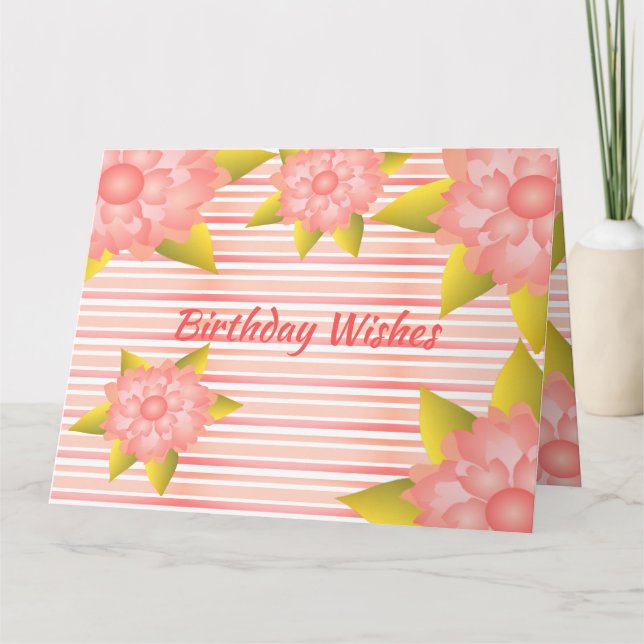 Coral And Pink Card (Front)