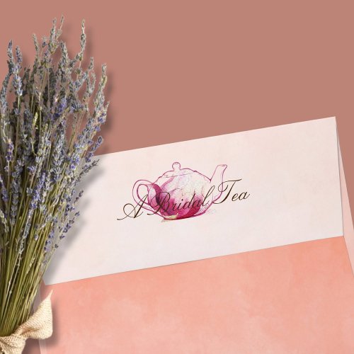 Coral and Pink Magnolia Themed Bridal Tea Envelope