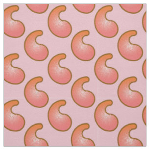 Coral and pink paisley pattern fabric