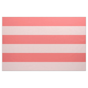 Coral and Pink Wide Stripes Large Scale Fabric