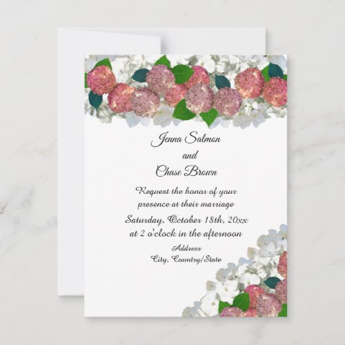 Coral and Salmon Mixed Flowers Wedding Invitation