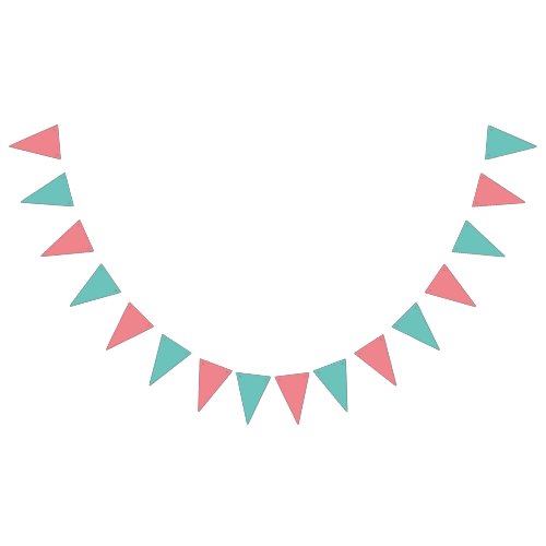 Coral and Teal Bunting Flags