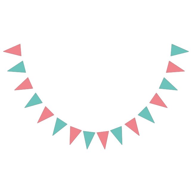 Coral and Teal Bunting Flags (All)