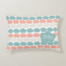 Coral and Teal Clouds for Nursery