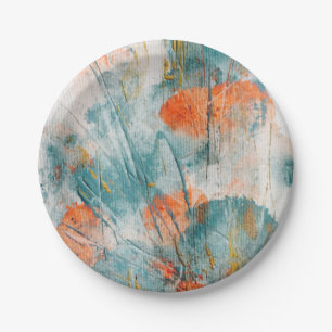 Coral and Teal plate