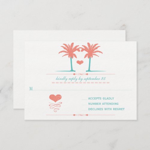 Coral and Turquoise Beach Typography Invite