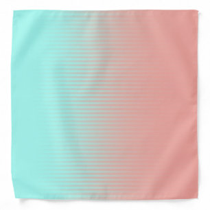 Coral and Turquoise Striped Bandana