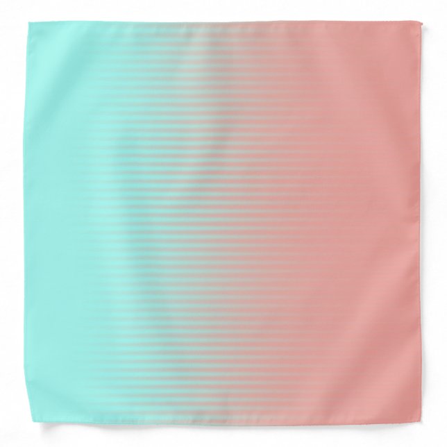 Coral and Turquoise Striped Bandana (Front)
