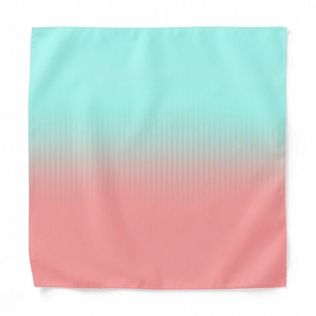 Coral and Turquoise Stripes Bandana (Front)