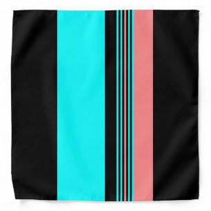 Coral and Turquoise Stripes Bandana