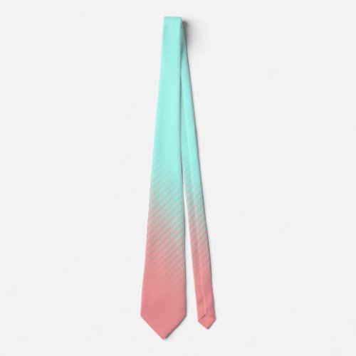 Coral and Turquoise Stripes Neck Tie