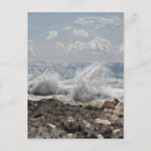 Coral and Waves Postcard