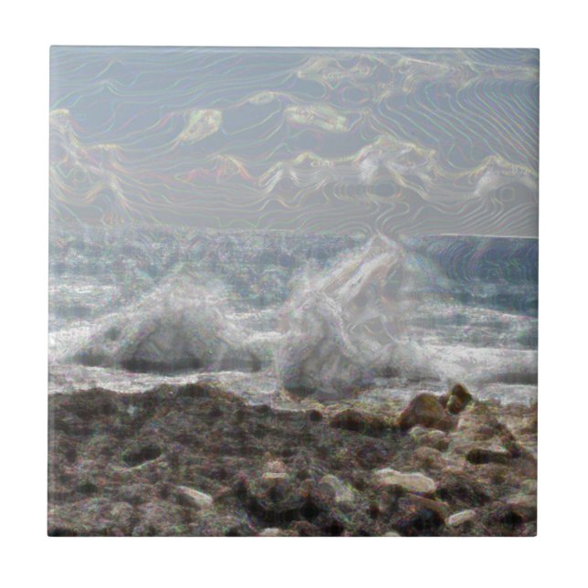 Coral and Waves Tile (Front)