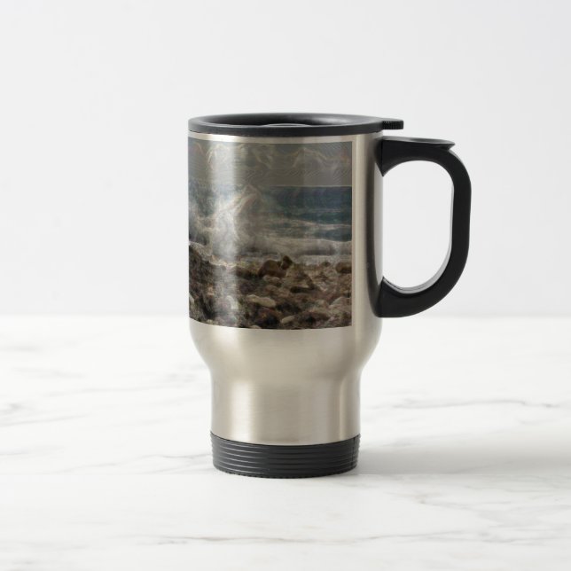 Coral and Waves Travel Mug (Right)