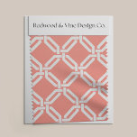 Coral and White // Any Color Octagon Link Pattern Fabric