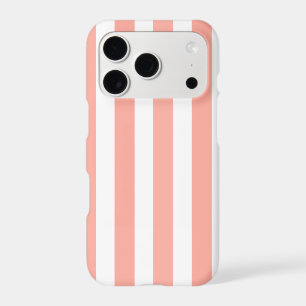 Coral and white candy stripes iPhone 17 pro case