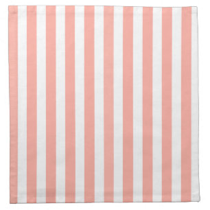 Coral and white candy stripes cloth napkin