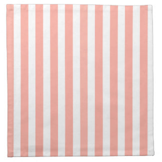 Coral and white candy stripes cloth napkin