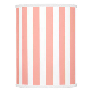Coral and white candy stripes lamp shade