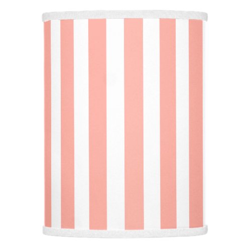 Coral and white candy stripes lamp shade