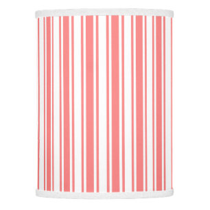 Coral and white candy stripes lamp shade