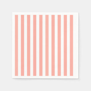Coral and white candy stripes napkins