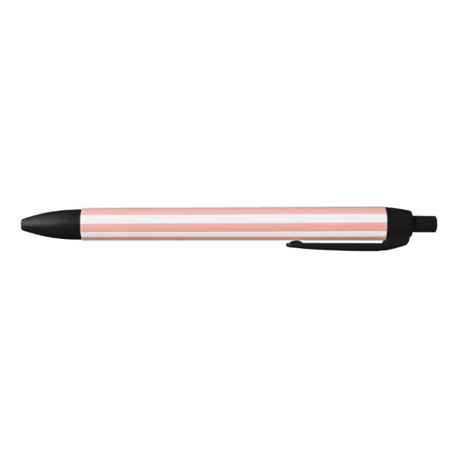 Coral and white candy stripes pen (Bottom)