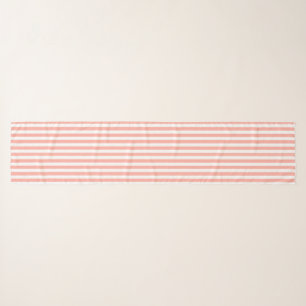 Coral and white candy stripes scarf