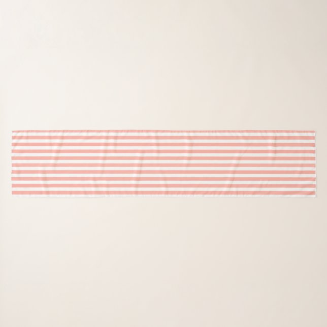 Coral and white candy stripes scarf (Front (Horizontal))
