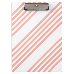 Coral and white five stripe pattern clipboard