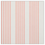 Coral and white five stripe pattern fabric