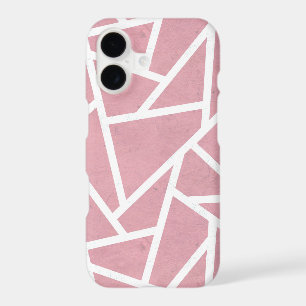 Coral and white mosaic pattern iPhone 17 case