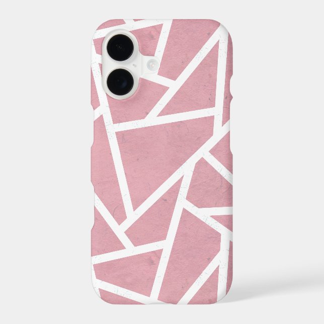 Coral and white mosaic pattern Case-Mate iPhone case (Back)