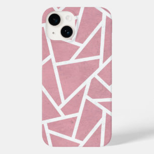 Coral and white mosaic pattern Case-Mate iPhone 14 case