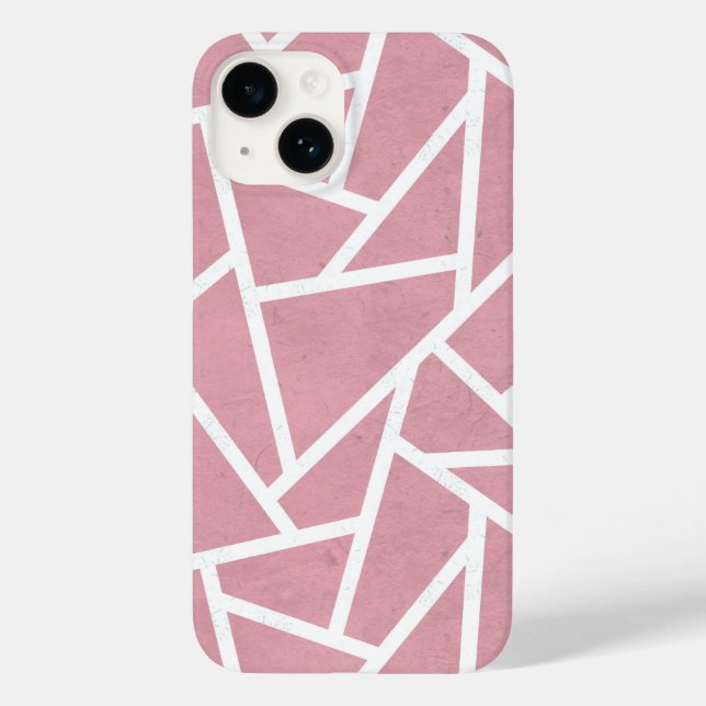 Coral and white mosaic pattern Case-Mate iPhone case (Back)