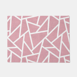 Coral and white mosaic pattern doormat