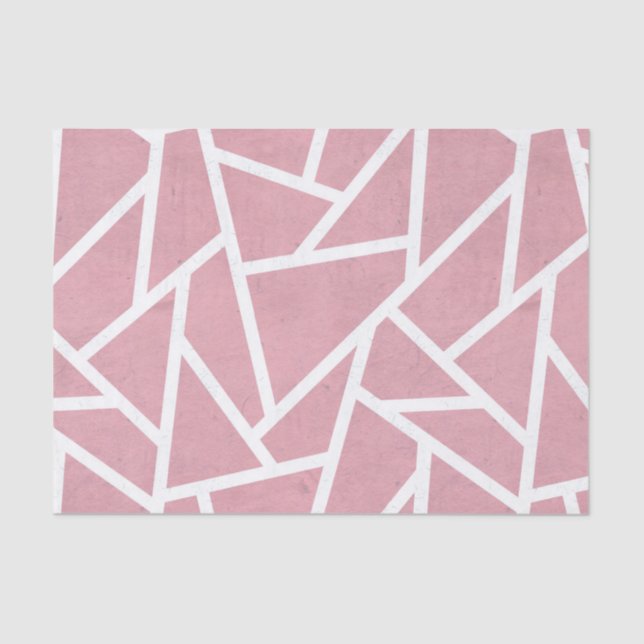 Coral and white mosaic pattern tissue paper (Front)