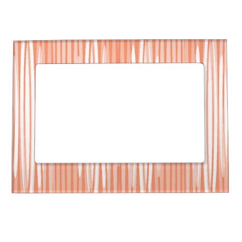 Coral and White Paint Streak Magnetic Frame