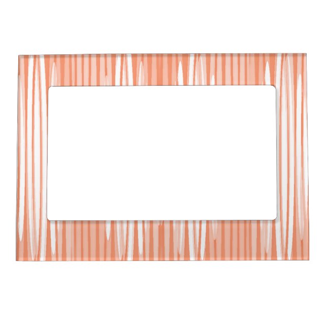 Coral and White Paint Streak Magnetic Frame (Front)