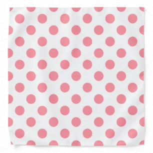 Coral and white polka dots bandana