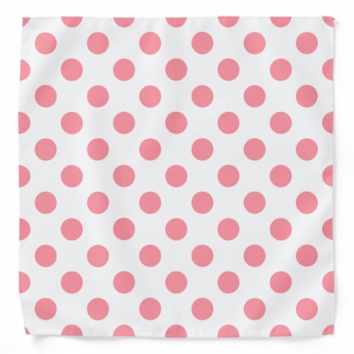 Coral and white polka dots bandana