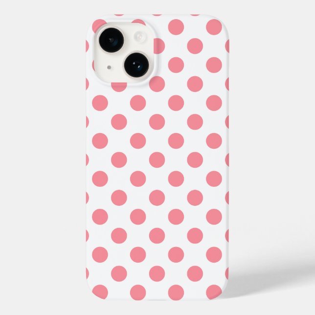 Coral and white polka dots Case-Mate iPhone case (Back)