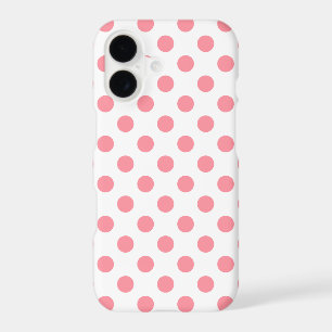Coral and white polka dots iPhone 17 case