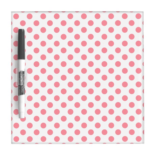 Coral and white polka dots Dry-Erase board (Front)
