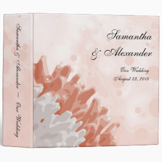 Coral and White Reef 3 Ring Binder
